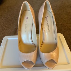 Blush Heels w/ Purple Snakeskin